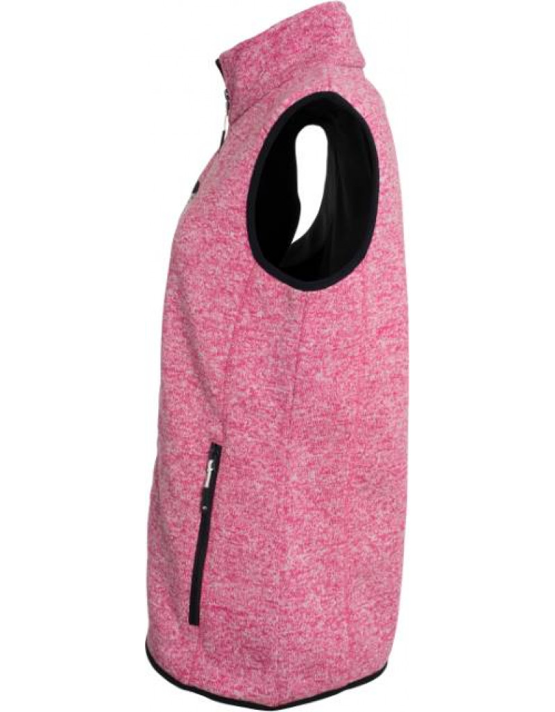 Vestă tricotată din fleece pentru femei cu guler ridicat